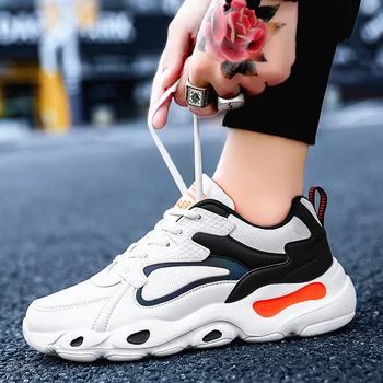 

Autumn in 2019 korean version trend wild reflective net red tide shoes luxury designer mens shoes white platform sneakers 39-44