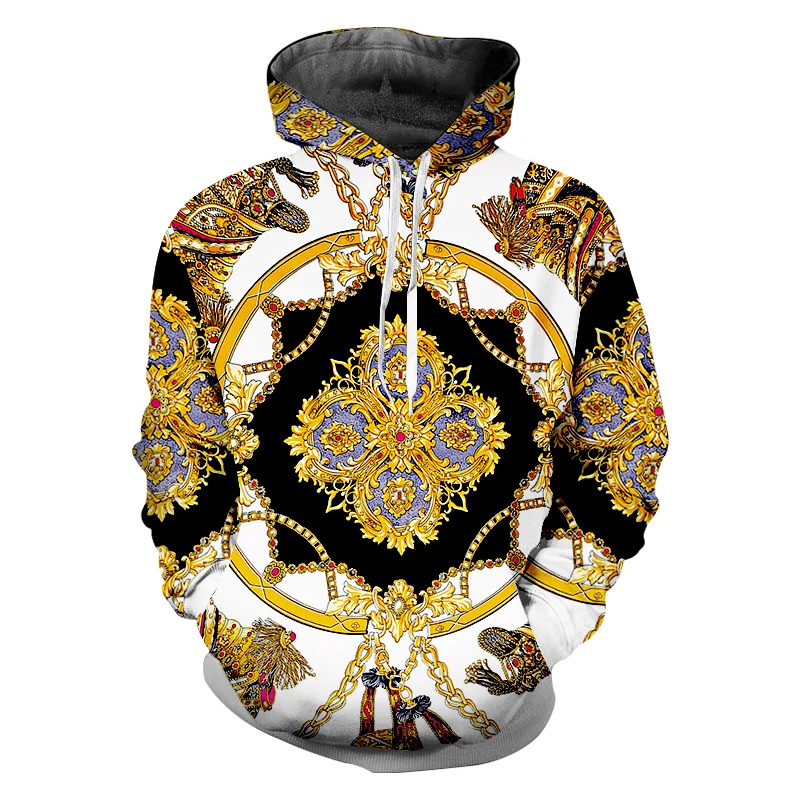 

Luxury Print Gold Chain Mens Hip Hop Hoodie Sweatshirts Women Hooded Pullover Tracksuit Custom Unisex 3d Clothes