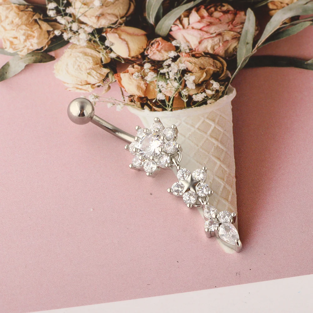 Cute Dangle Belly Ring Pack 14G Navel Piercing Bulk Sexy Belly Ring Set Belly Button Ring Lot Pircing Ombligo Jewelry