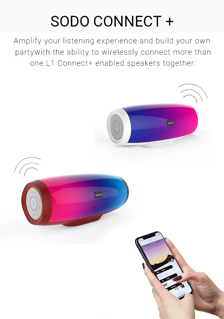 SODO Bluetooth динамик стерео радио U диск воспроизводит светодиодный светильник TF трансляции Bluetooth динамик TWS соединенная зарядка звуковая коробка