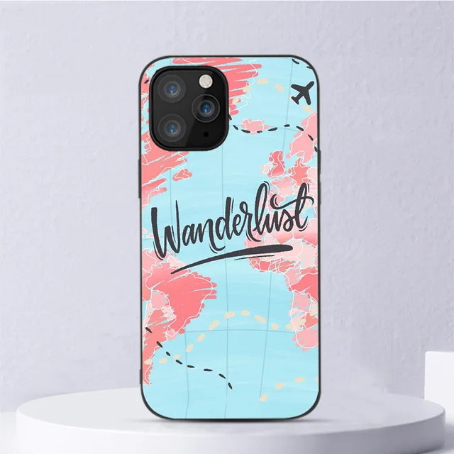 Airplane Map Travel Phone Case For iPhone 11 12 Pro Max Mini Cover for iPhone X XR XS MAX 7 8 6 6S Plus 5 SE 2020 Soft TPU Funda W4655