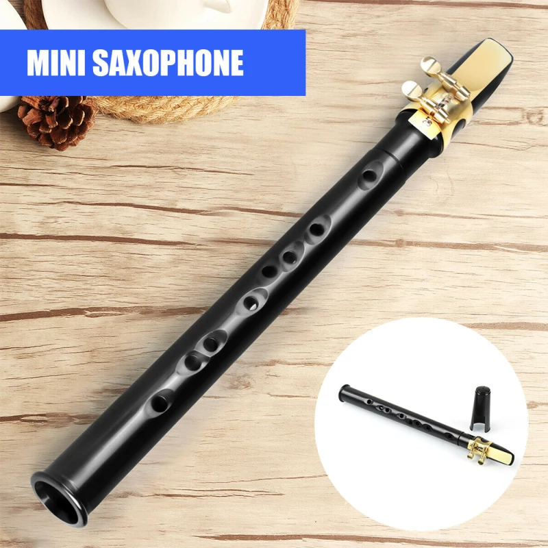 Mini Saxophone noir Portable, petite Saxophone à clé C, Saxophone ABS