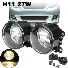 2 Pair ABS Front Clear Bumper Fog Lamp Lights For Hyundai Accent 12V 27W 2012~# 922011R010, 922021R00 w/ Bulbs Yellow Clear