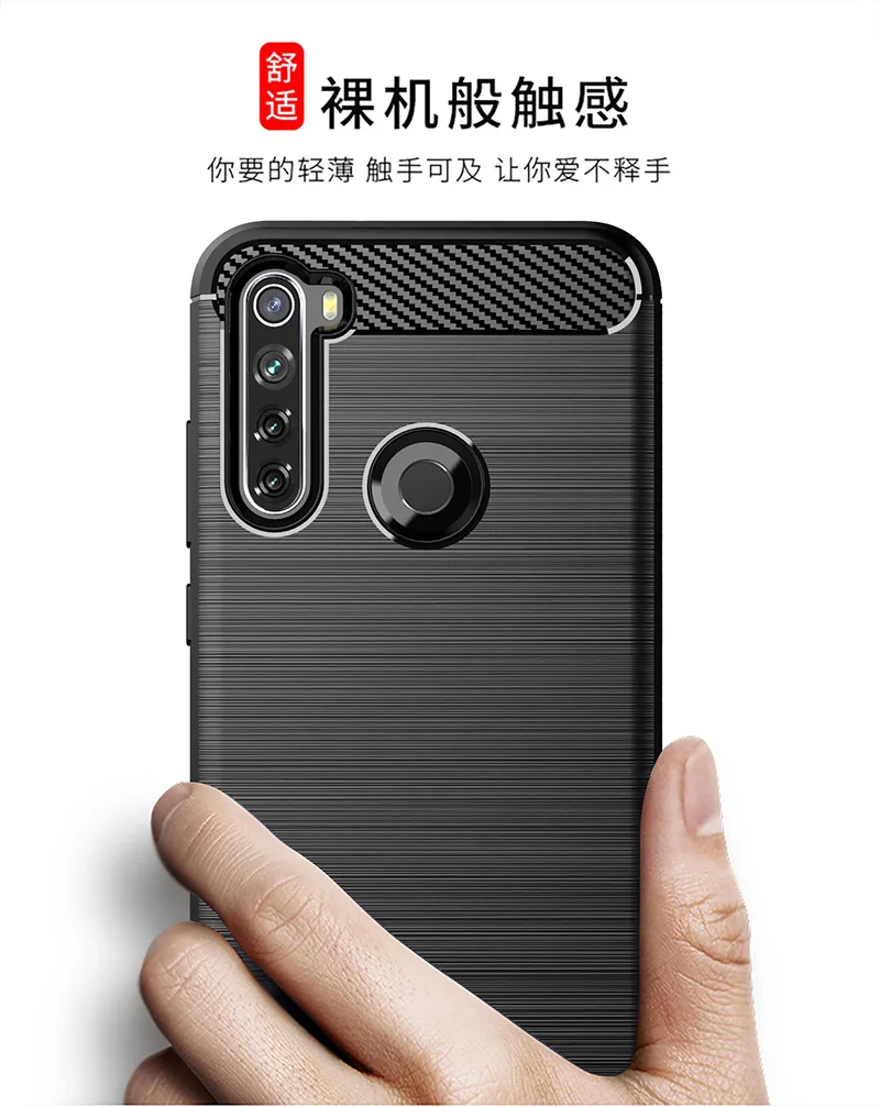 Для Xiaomi Redmi Note 8T мягкий ударопрочный бампер из углеродного волокна Полная Защита силиконовый чехол для телефона для Redmi Note 8T 6,3''