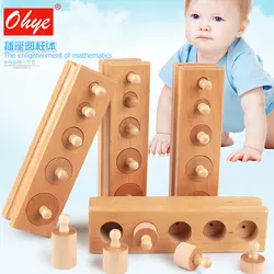 Обучающая деревянная игрушка Монтессори, Детская цилиндрическая розетка, блочная игрушка, Детская развивающая практика и ощущения