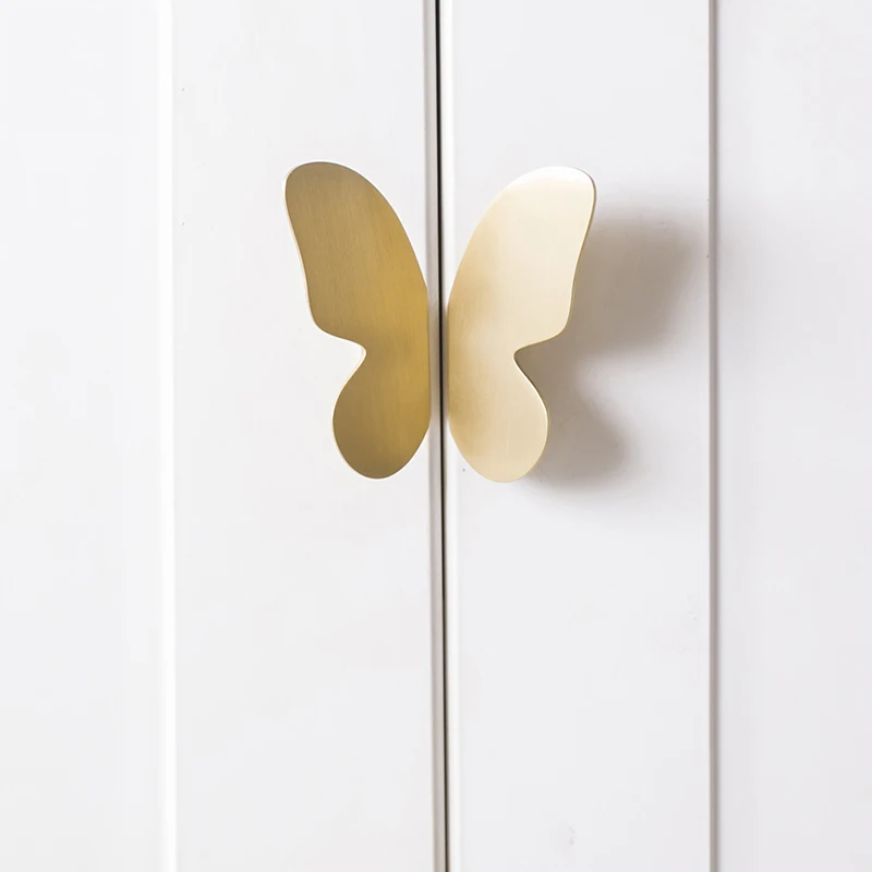 Gold Butterfly/ Brass Knobs Cupboard Pulls Drawer Knobs Kitchen