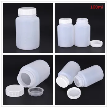 

2 Pcs New Machine Taper Tap 100ml Clear Plastic Cylinder Shaped Chemical Storage Reagent Bottle