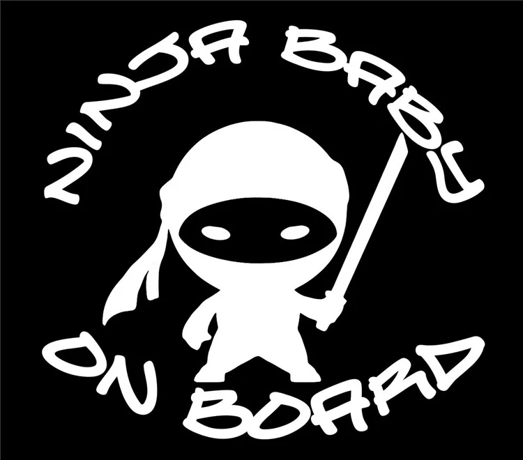 Ninja Baby on Board наклейки на бампер для детей водонепроницаемые Мультяшные Забавные милые наклейки на мотоцикл