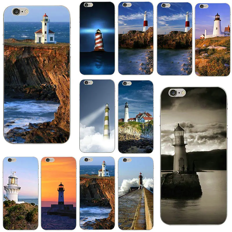 

For iPhone X XR XS 11 Pro Max 6 6S 7 8 Plus 4 4S 5 5S SE 5C Soft Silicone Phone Cases Back Cover Capa Hot Night Lighthouse