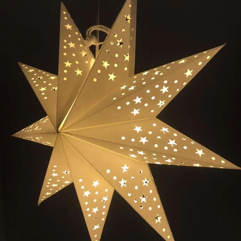 45 см светодиодный светильник в форме звезды, украшение для дома, вечерние украшения из бумаги, Декор для дома, светодиодный светильник, подвесной светильник для фестиваля A35