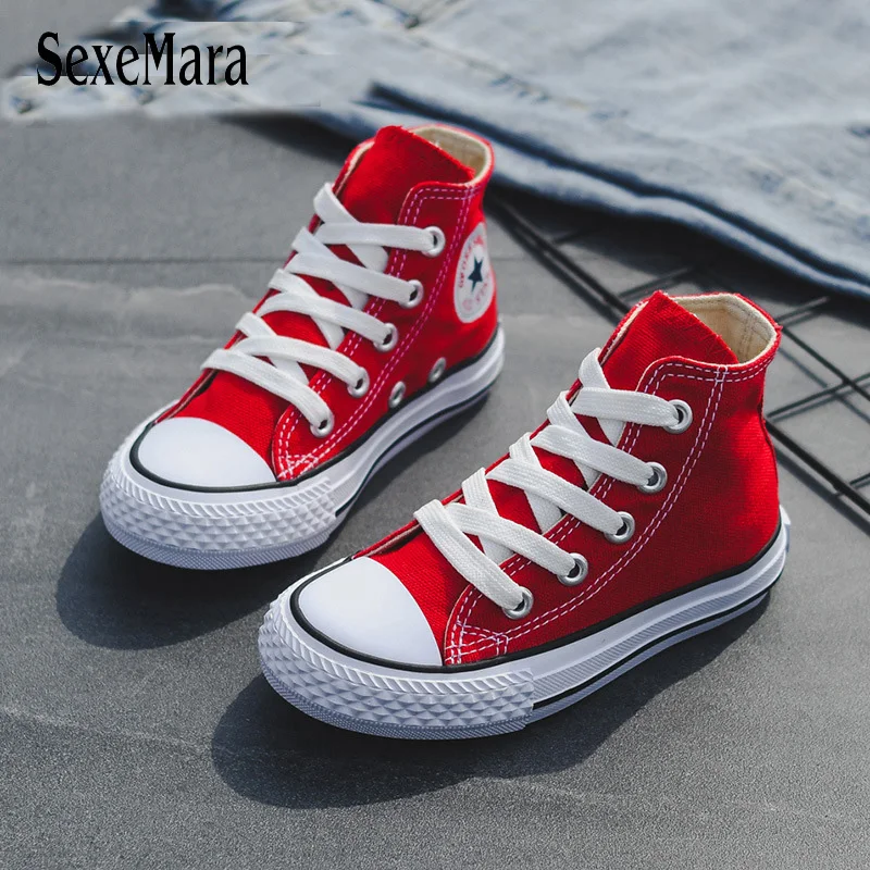 Comprar Zapatos casuales para niños Unisex 2019 zapatos clásicos de lona para niñas con cordones para niños nuevos zapatos para niños B12031