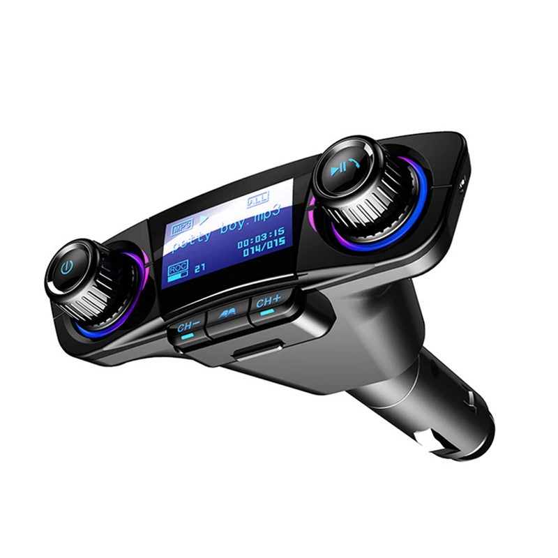Car Handsfree Wireless Bluetooth Kit FM Transmitter LED Audio MP3 Player Dual USB Charger FM TF Aux in Modulator Car Accessories