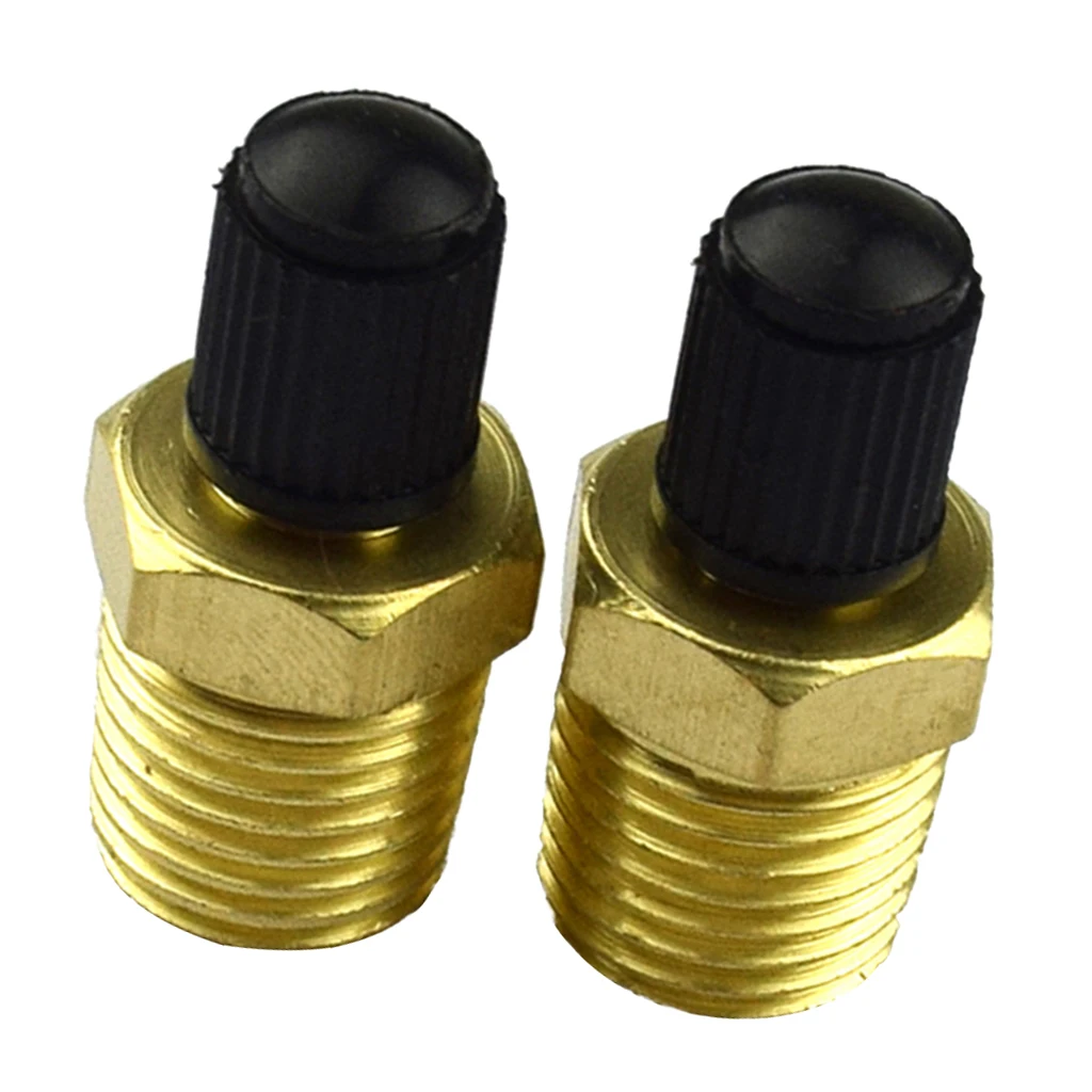 2 PCS 1/4'' NPT Nickel Plated Brass Air Compressor Tank Fill Valve Schrader