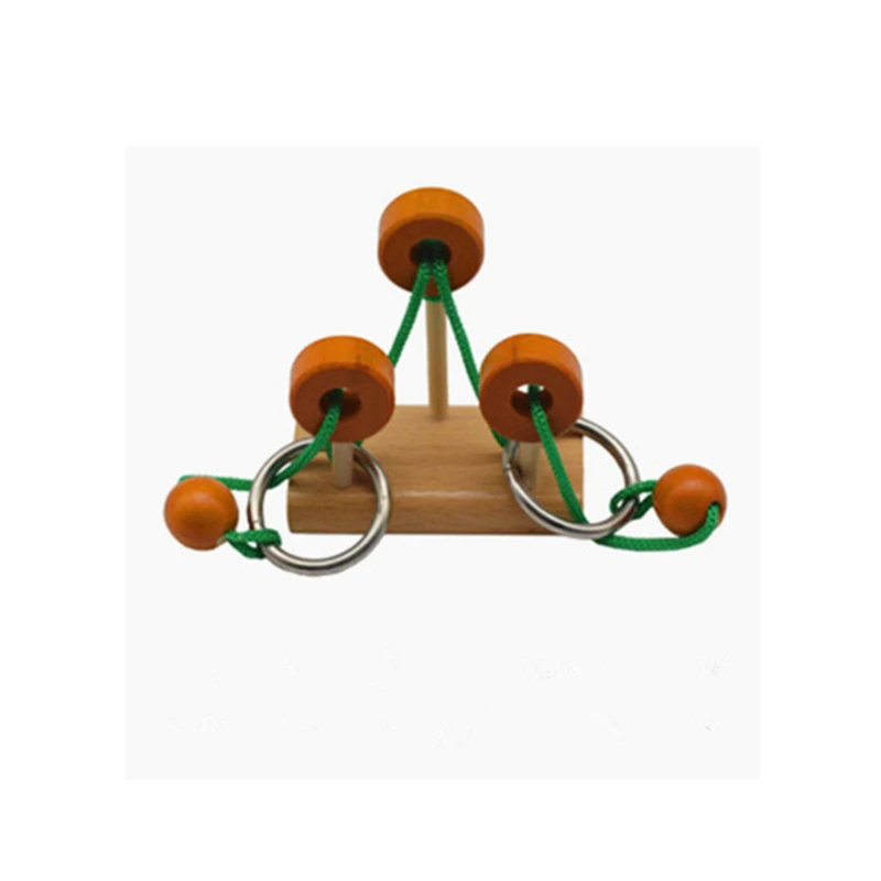 

Creative Wear Rope Solution Brian Teasing Spirit Gadget Children Wooden Toys Information Game 7.4*7.4*7.4cm