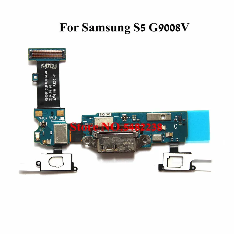 

Original USB Charging Dock Port Flex cable For Samsung S5 G9008V Charger plug board connector replacement Parts