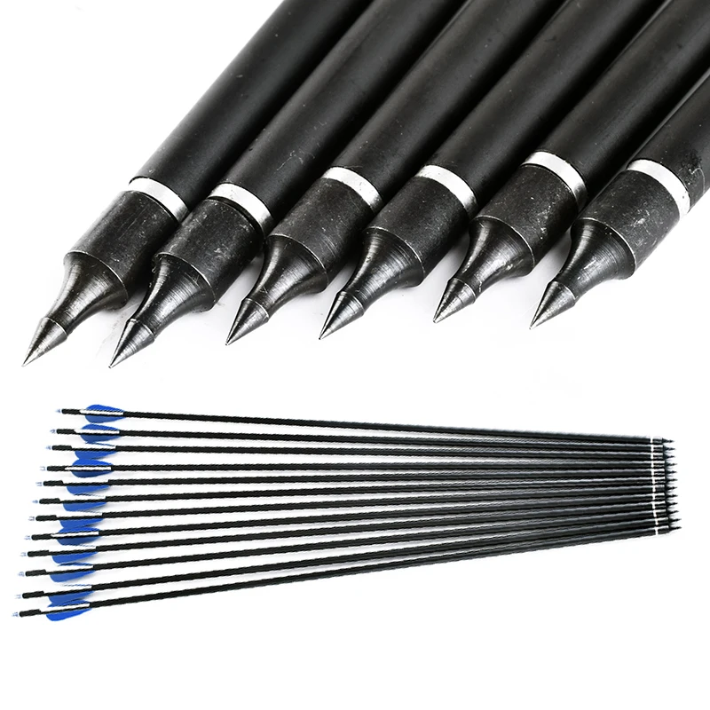 

Archery 6/12/24pcs Carbon Arrow 30Inch Replaceable Spine500 Arrow Bolts For Recurve/Compound Bow Hunting Shooting