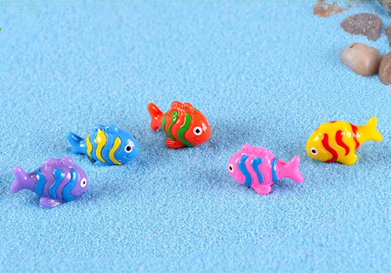 6 шт./лот мини статуэтки в виде рыб DIY океан море животных миниатюрные фигурки садовые украшения микро пейзаж декорация для террариума