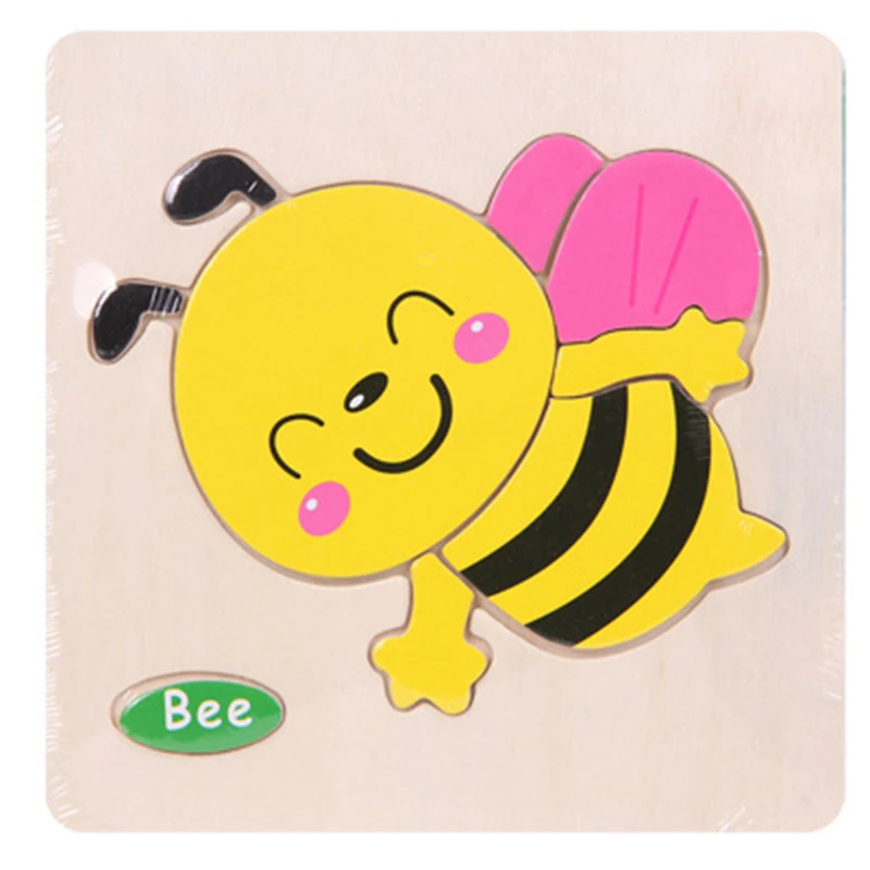 Baby Toys Wooden 3d Puzzle Cute Cartoon Animal Intelligence Kids ...