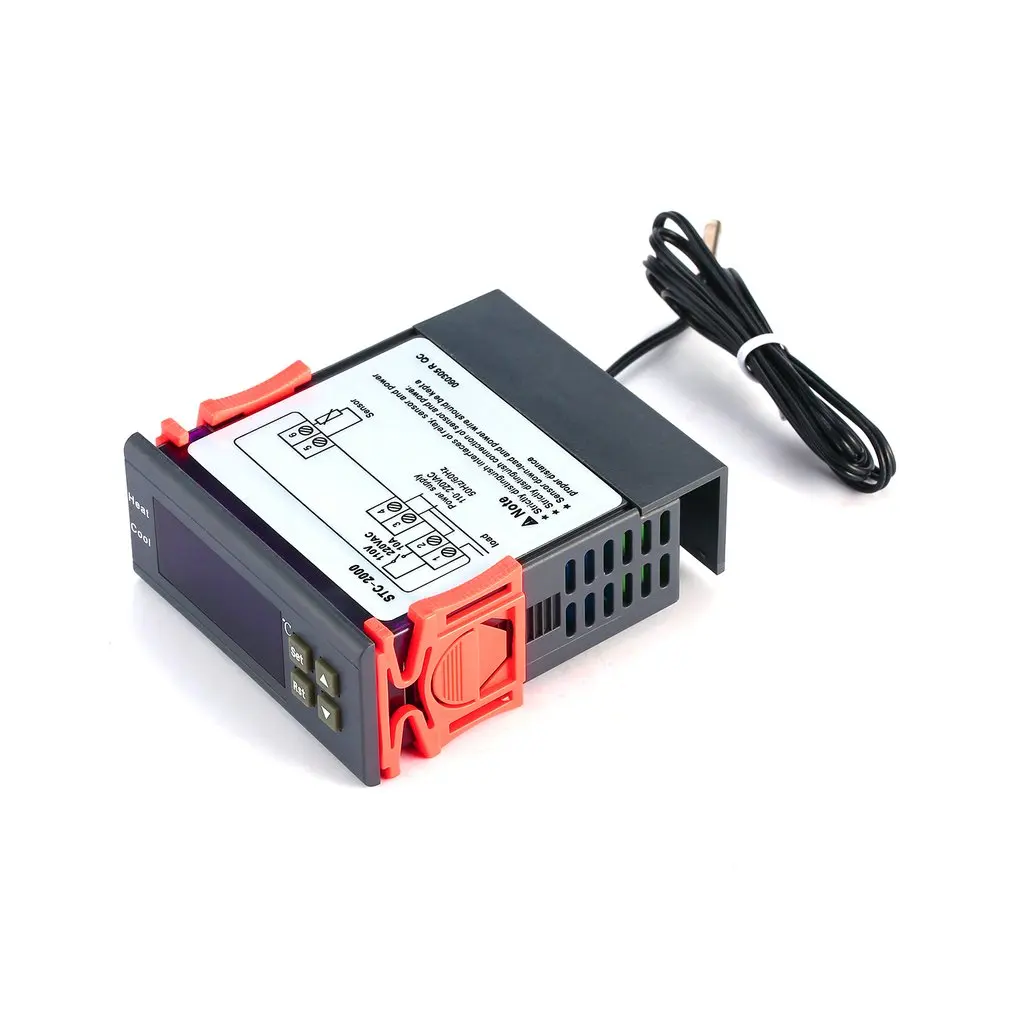 Цифровой регулятор температуры STC-2000 220-55 ~ 120c с датчиком термопары | Автомобили и