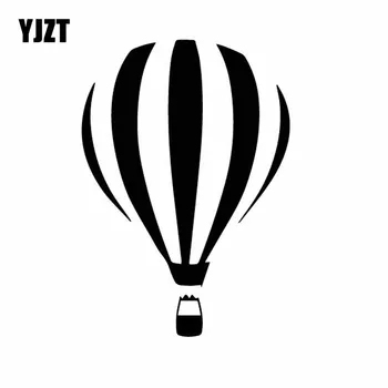 

YJZT 10.4CM*15CM Uncomplicated Hot Air Balloon Vertical Fringes Cool Vinyl Decal Nice Car Sticker Black/Silver C27-1075
