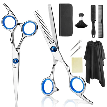 

10 Pcs Professional Hairdressing Scissors Kit Hair Cutting Scissors Hair Scissors Comb. Hair cape haircut comb