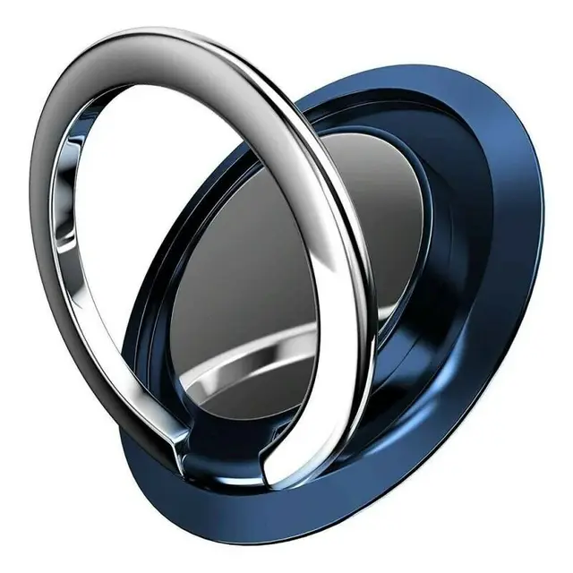 Luxury Rotatable Finger Ring Mobile Phone Holder Stand Grip for Universal Car Magnetic Mount Phone Back Sticker Pad Bracket A blue