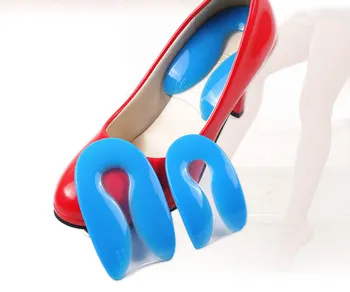 

Foot pain 100% Silicone Gel U-Shape Plantar Fasciitis Heel Protector Heel Spur Cushion Pad Shoe Inserts Insole for Men and Women