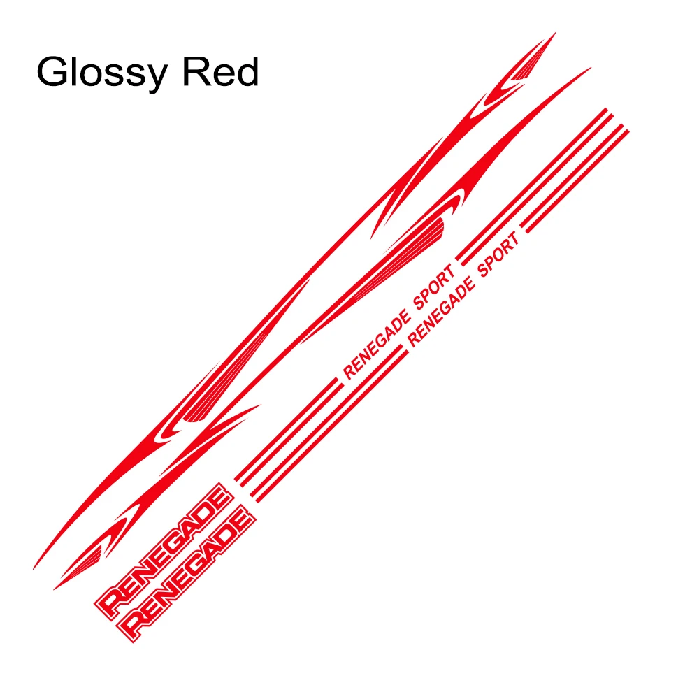 Glossy Red 1 комплект, автомобильный Стайлинг, боковая дверь, юбка, наклейка для Jeep Renegade Sport Captivation, авто Декор, светоотражающая виниловая наклейка, аксессуары - Название цвета: Glossy Red