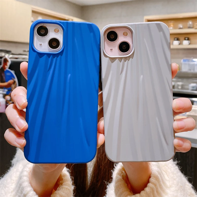 Ins Fashion Fold Pattern Phone Case For Iphone 13 11 12 14 Pro Max Xs