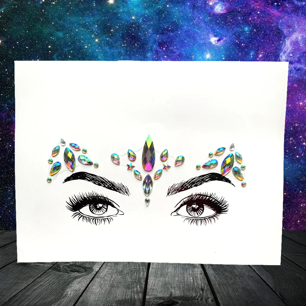 Bohemia Flash Eye Tattoos стикер драгоценные камни для лица ювелирные изделия паста простой в использовании Макияж Инструменты для вечерние шоу женская мода украшения для глаз