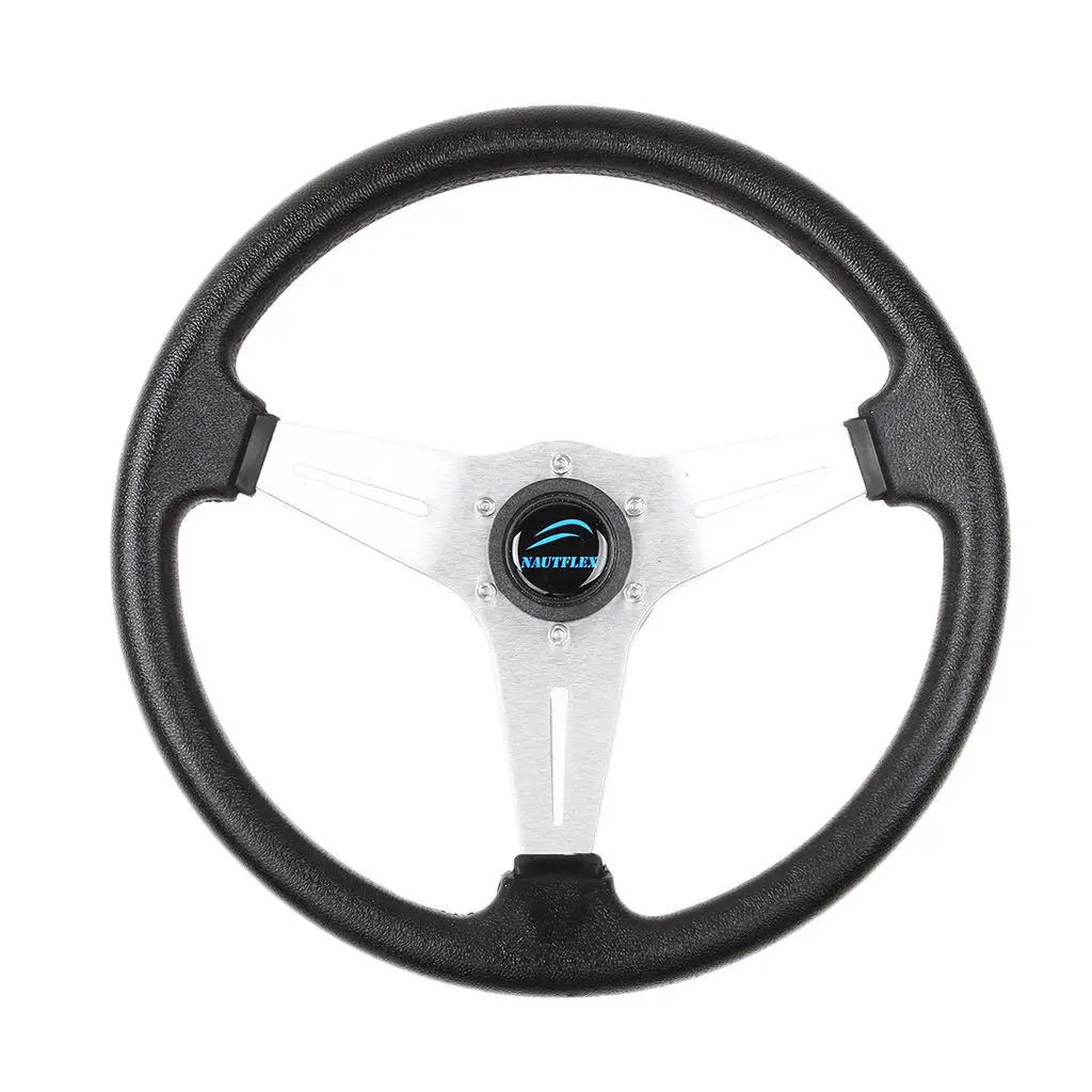 Boat Steering Wheel W/ Adapter 3 Spoke Boats With A 3/4" Tapered Key Marine Marine Hardware