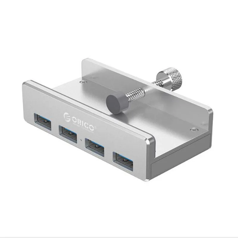 Серебристый Концентратор все алюминиевые usb3.0 сплиттер компьютер USB конвертер оснастки тип расширения MH4PU можно зафиксировать новейший для портативных ПК - Цвет: Серебристый
