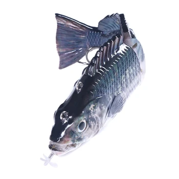

HENG JIA Swimming Lures Fishing Auto Lure Bait Wobblers 4-Segement USB Rechargeable Flashing LED Light Fishing Lure