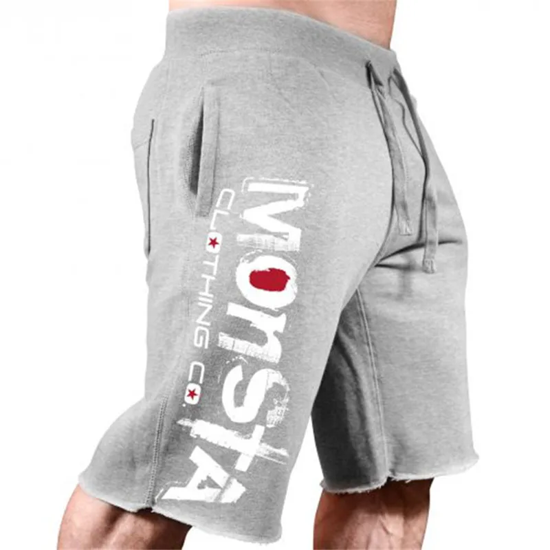 Мужские спортивные шорты для фитнеса бодибилдинга, летние повседневные модные пляжные шорты, мужские спортивные штаны из хлопка для кроссфита - Цвет: gray1