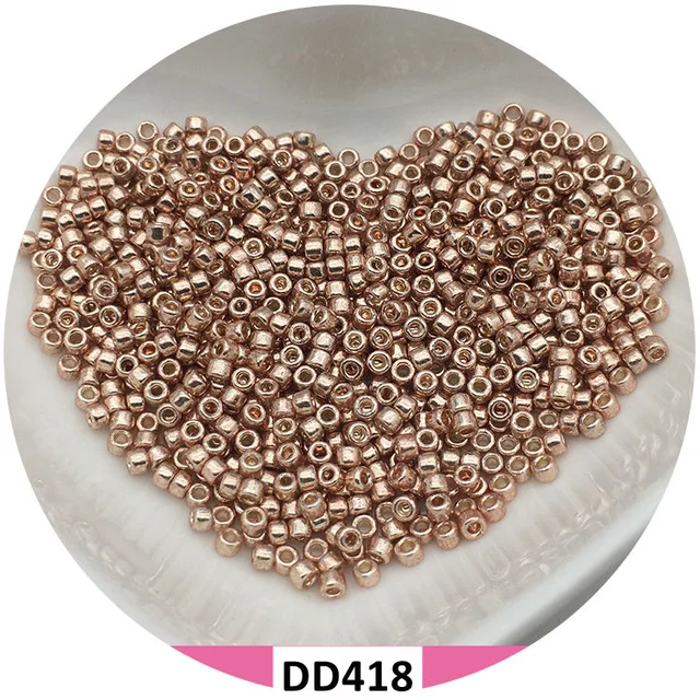 600Pcs 2mm Miyuki Delica Beads Japan Bronze Glass Beads Bohemia Style Metallic Seedbeads For DIY Jewelry Making Bracele Earring DD418 Champagne