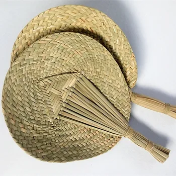 

2pc Pure handwork cattail grass, natural weave pu fan, traditional pu fan summer fan , home decor art