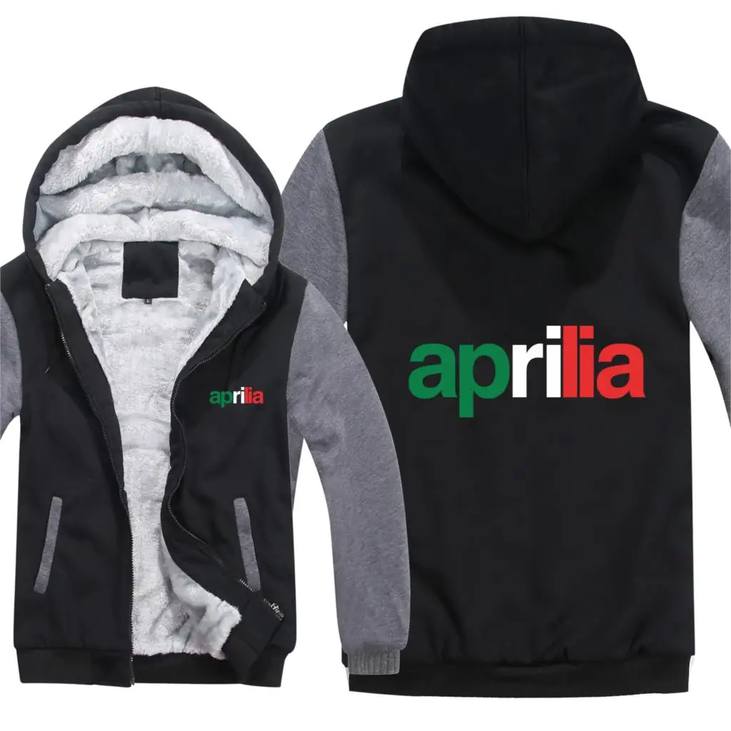 Мотоцикл Aprilia толстовки мужские пальто на молнии флис утолщаются Aprilia мотор толстовка одежда для мужчин
