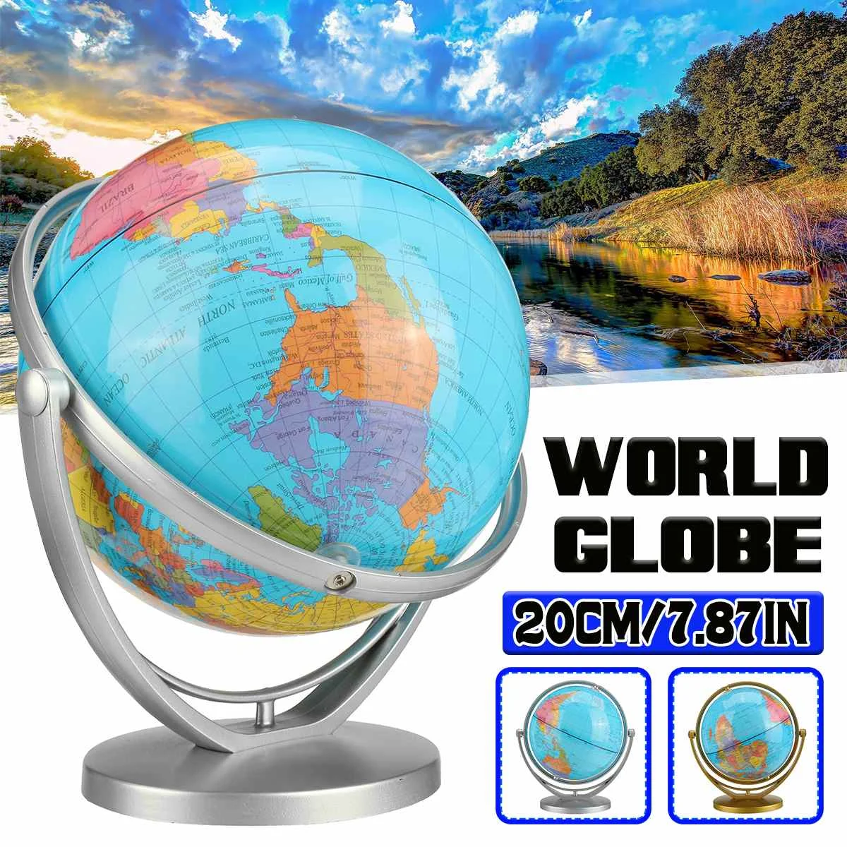 Globe Terrestre Globe Mondial De 12 Pouces Avec Stand En Métal Soulevé-relief Globe Du Guichet Antique Mondial Ou Globe De Classe Pour Adultes mappemonde globe Color : World Globe A 