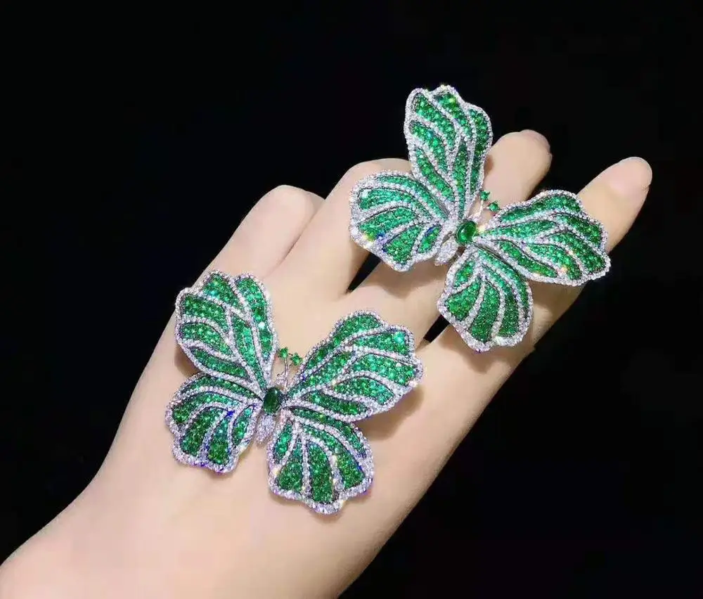

High-grade Three color zircon micro inlay DIY classic butterfly brooch