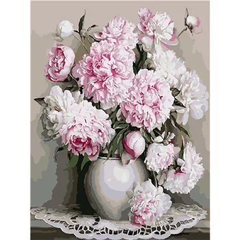 

Coloring Paint by Numbers for Adults Oil Painting by Number Numbered Paintings Numbers Art Picture Flower in Vase Sunflower