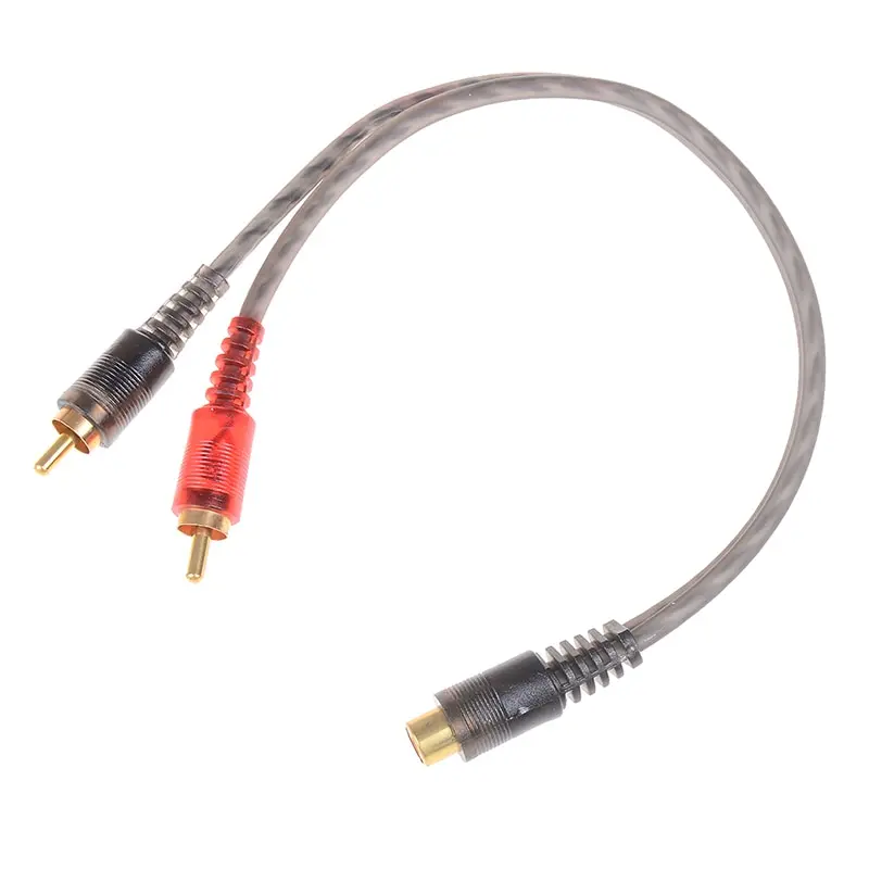 Автомобильный аудио 1RCA разъем на 2RCA штекер Y разветвитель Кабель преобразователь