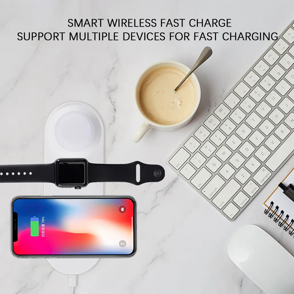 Беспроводное зарядное устройство со светодиодной подсветкой зарядка для iPhone 11 I