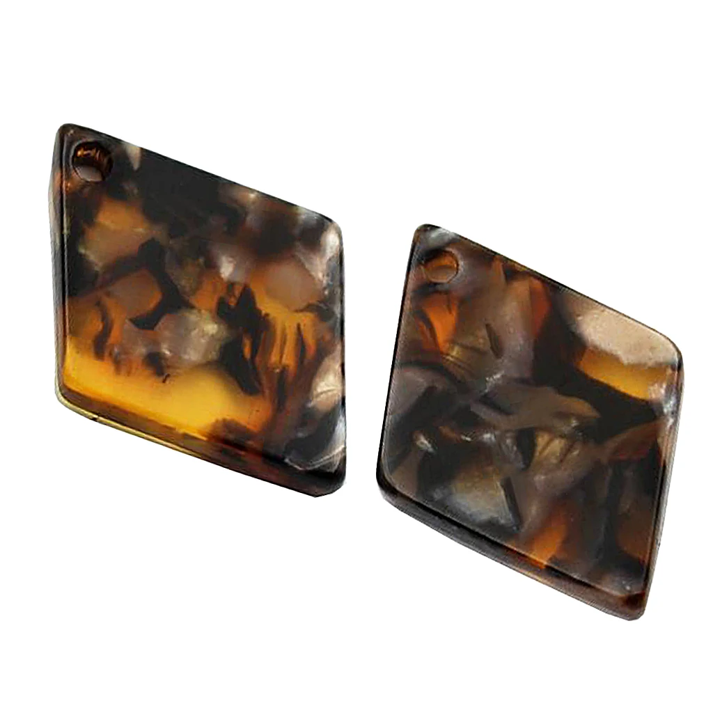 10Pcs Geometric Acrylic Pendant DIY Earring Bead Jewelry Making Accessories Acetate acrylic geometric rhombus shape dangle craft