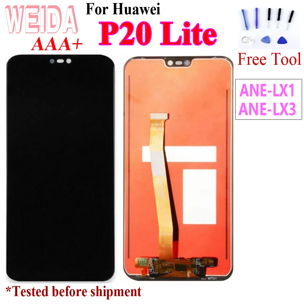 

WEIDA 5.5" AAA LCD for HUAWEI P20 Lite LCD screen for HUAWEI P20 Lite ANE-LX1 ANE-LX3 Nova 3e High-quality Assembly No Frame