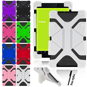 

Silicone Stand Case Cover for Linx 10/1010B/1020/10V32/10V64 10 Inch With Bracket Function Shockproof Protective Case+Stylus