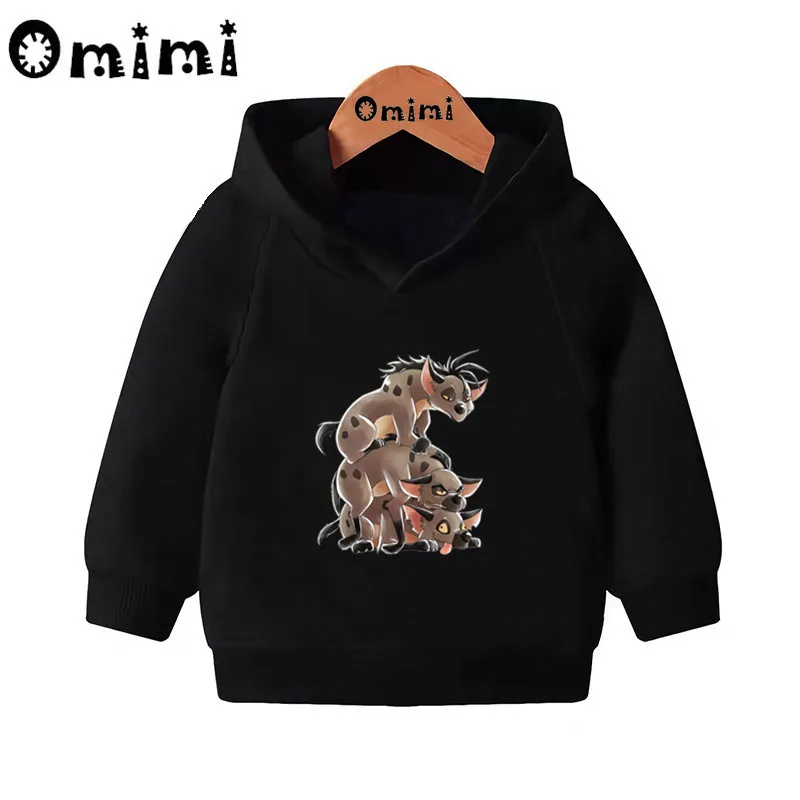 Mufasa& Simba& Nala/забавные свитера с рисунком короля льва детские толстовки с капюшоном крутой пуловер для малышей топы для девочек и мальчиков, осенняя одежда KMT5296 - Цвет: Black-5296H