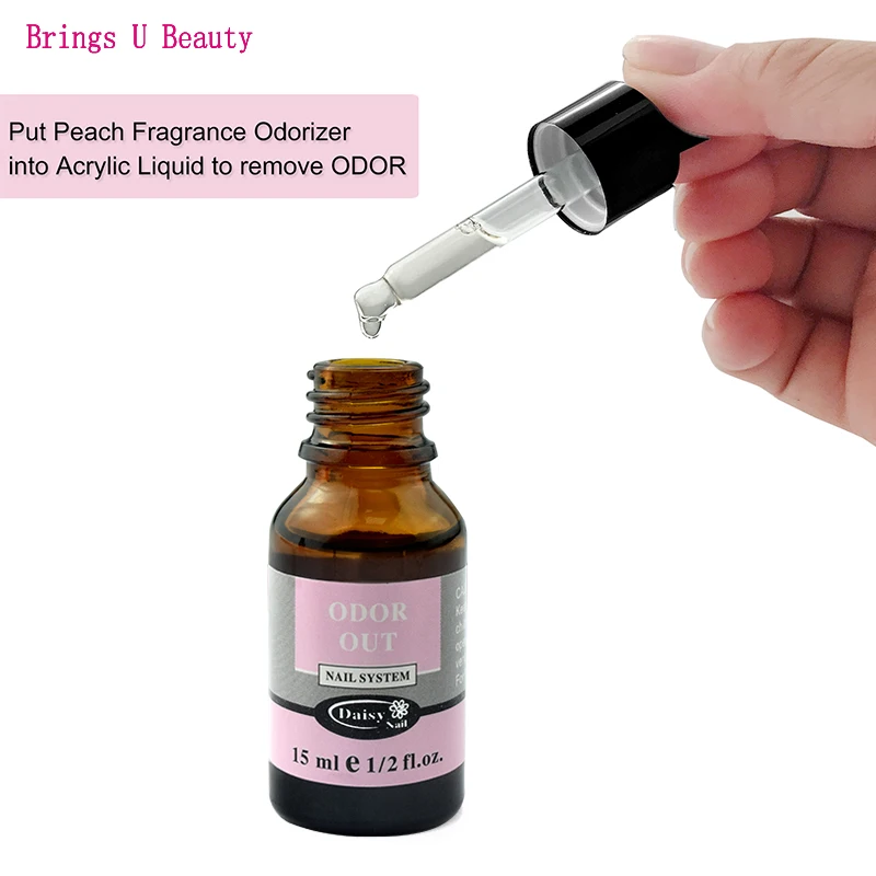 Nail Art Peach Fragrance Odorizer Acrylic Liquid ODOR OUT Odor Removal with Dropper Tube Design nail acrylic liquid