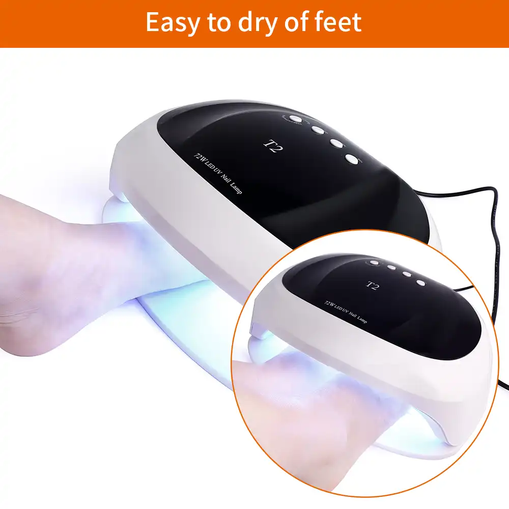 lampara uv t2 para secar secado esmalte de unas con 36led para manicura gel 72w
