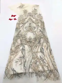

2020 high-quality African lace fabric French embroidery tulle lace fabric, suitable for Nigerian wedding banquet dress FJ3917