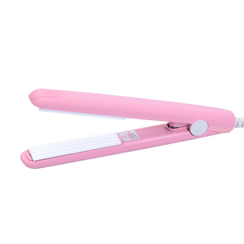 

Mini Ceramic Electronic Hair Straightener Curling Iron Straightening Corrugated Irons Hair Crimper Styling Tools 220V Pink Eu Pl